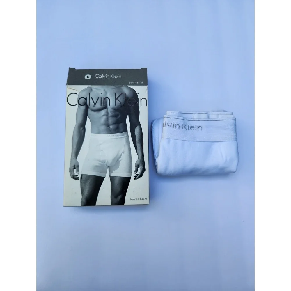 Calvin Klein Boxer Brief White Vintage 1994 NIB 100% Cotton Small‎